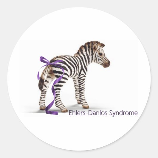 zebra met lint groot.png ronde sticker (Voorkant)