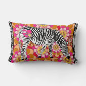 Zebra met  Mod Flowers Kussen (Achterkant)