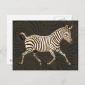 zebra met paisleyontwerp briefkaart (Voorkant / Achterkant)