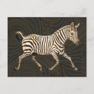  zebra met paisleyontwerp briefkaart