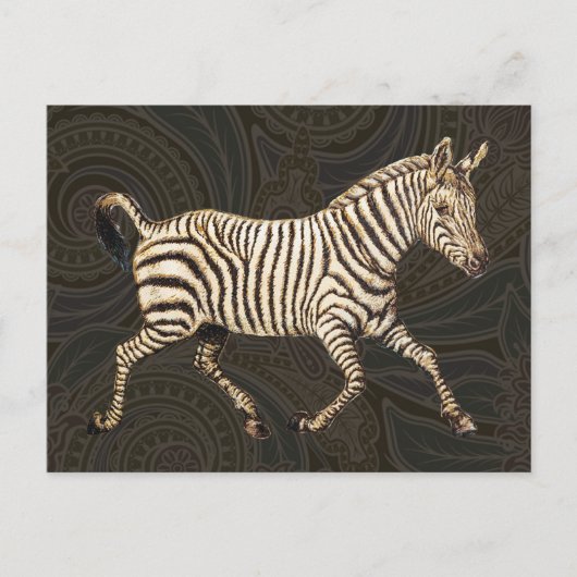 zebra met paisleyontwerp briefkaart (Voorkant)