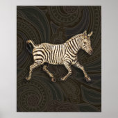  zebra met paisleyontwerp poster (Voorkant)