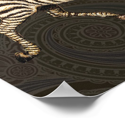  zebra met paisleyontwerp poster (Hoek)