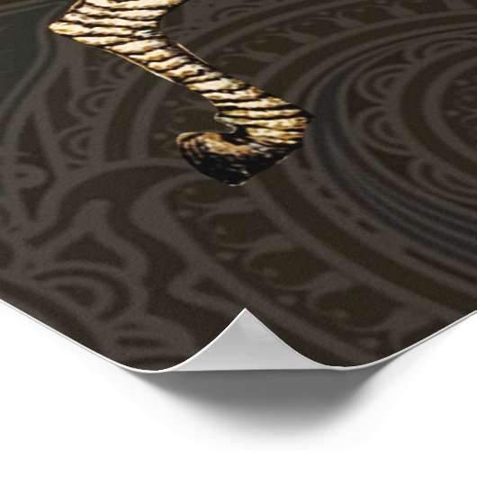  zebra met paisleyontwerp poster (Hoek)