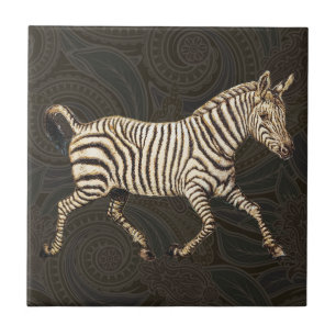  zebra met paisleyontwerp tegeltje