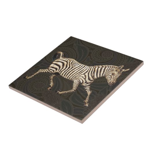  zebra met paisleyontwerp tegeltje (Zijkant)