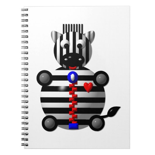 Zebra met ritssluiting notitieboek (Voorkant)