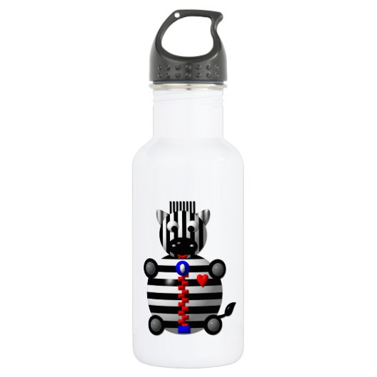 Zebra met ritssluiting waterfles (Voorkant)