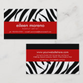 Zebra met rode Visitekaartjes (Voorkant / Achterkant)