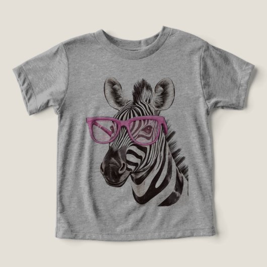 Zebra met roze bril (Design voorkant)