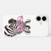 Zebra met roze bril iPhone / iPad hoesje (Achterkant (horizontaal))