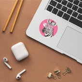Zebra met roze Sticker