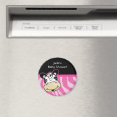 Zebra met roze zebrastrepen Baby shower Favor Magneet (Insitu (Vaatwasser))