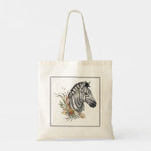Zebra met Savana floral bouquet Tote Bag (Achterkant)