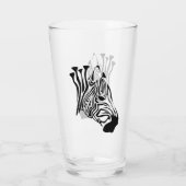 Zebra met Twisted Black Stripes Glas (Achterkant)