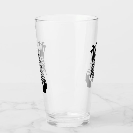 Zebra met Twisted Black Stripes Glas (Links)