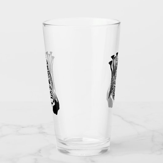 Zebra met Twisted Black Stripes Glas (Rechts)