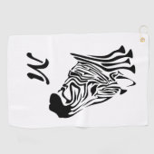 Zebra met Twisted Black Stripes Golfhanddoek (Horizontaal)