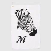 Zebra met Twisted Black Stripes Golfhanddoek (Voorkant)