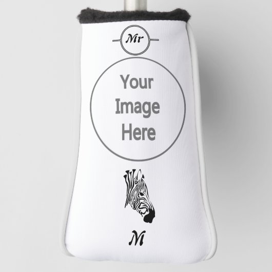 Zebra met Twisted Black Stripes Golfheadcover (Draai 90)