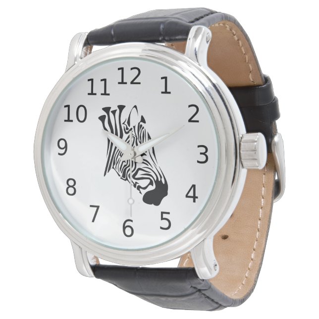 Zebra met Twisted Black Stripes Horloge (Gekanteld)