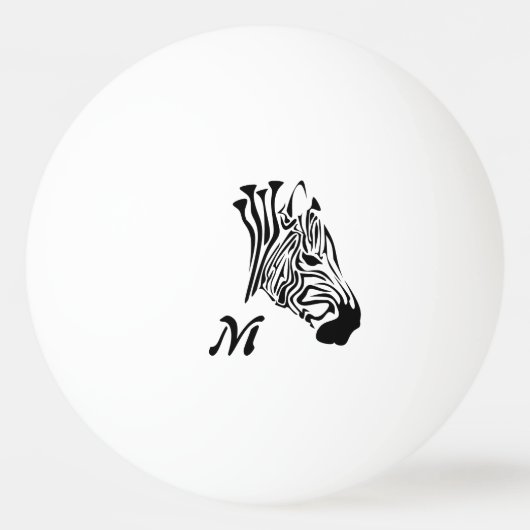 Zebra met Twisted Black Stripes Pingpongbal (Achterkant)