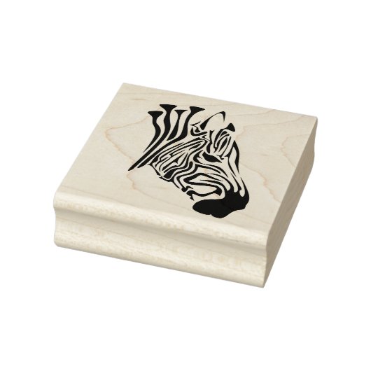 Zebra met Twisted Black Stripes Rubberstempel (Stempel)