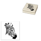 Zebra met Twisted Black Stripes Rubberstempel (Gestempeld)