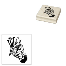 Zebra met Twisted Black Stripes Rubberstempel