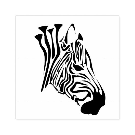 Zebra met Twisted Black Stripes Rubberstempel (Afrduk)