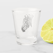 Zebra met Twisted Black Stripes Shot Glas (Achterkant)
