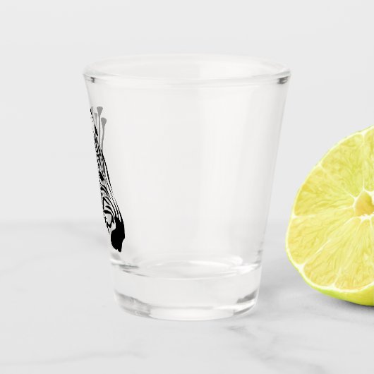 Zebra met Twisted Black Stripes Shot Glas (Rechts)