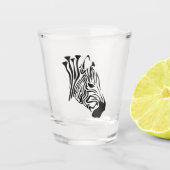 Zebra met Twisted Black Stripes Shot Glas (Voorkant)