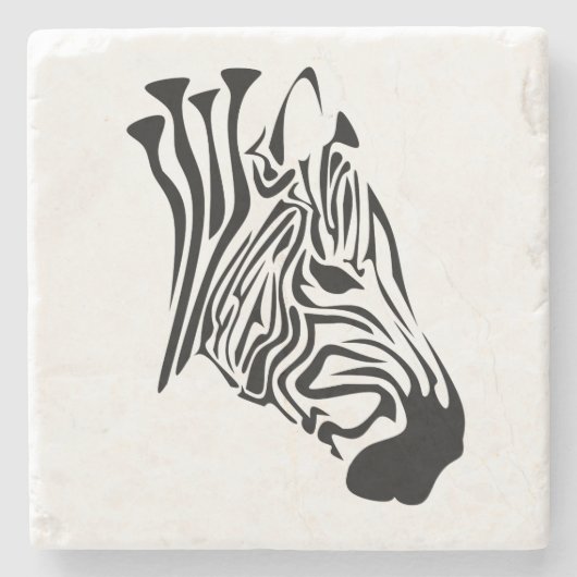 Zebra met Twisted Black Stripes Stenen Onderzetter (Voorkant)