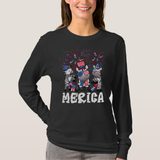 Zebra met vuurwerk zonnebril Pet merica 4th van T-shirt