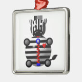 Zebra met Zipper Metalen Ornament (Links)