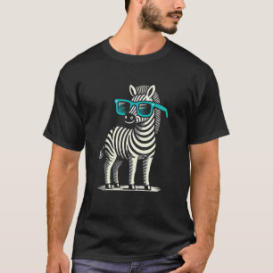 Zebra Met Zonnebril Dierentuin Liefhebber T-shirt