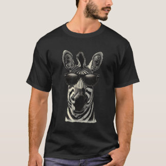 Zebra met zonnebril Safari Kunstwerk Afrikaanse An T-shirt