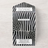 Zebra met zwarte en witte strepen all in one uitnodiging (Buitenkant)
