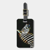 Zebra met zwarte en witte strepen in Afrika Bagagelabel (Voorkant verticaal)