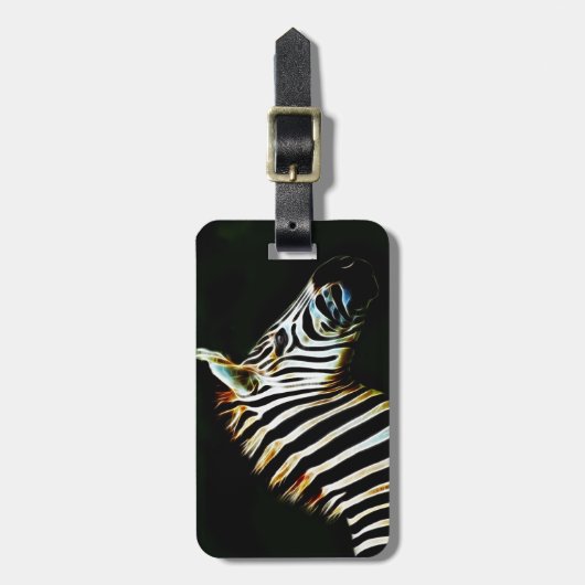 Zebra met zwarte en witte strepen in Afrika Bagagelabel (Voorkant verticaal)