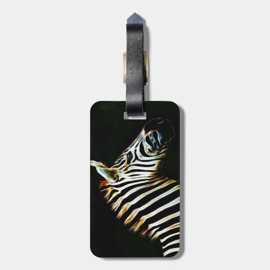 Zebra met zwarte en witte strepen in Afrika Bagagelabel (Achterkant verticaal)