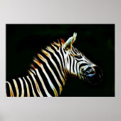 Zebra met zwarte en witte strepen in Afrika Poster (Voorkant)