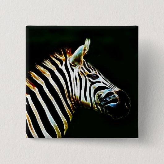 Zebra met zwarte en witte strepen in Afrika Vierkante Button 5,1 Cm (Voorkant)