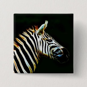 Zebra met zwarte en witte strepen in Afrika Vierkante Button 5,1 Cm