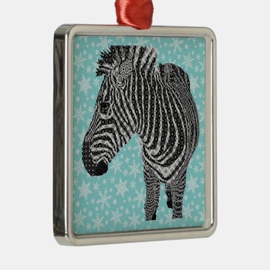 Zebra Metalen Ornament (Rechts)