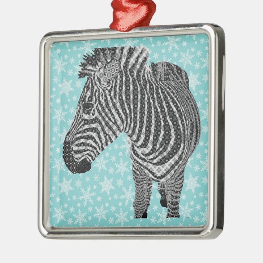  Zebra Metalen Ornament (Links)
