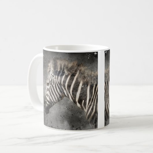 Zebra Moderne Waterverf Fine Art Wildlife Koffiemok (Voorkant links)