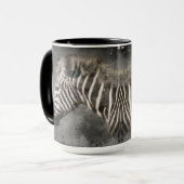 Zebra Moderne Waterverf Wildlife Fotografie* Mok (Voorkant links)