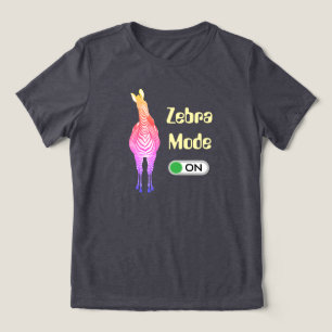 Zebra Modus AAN, Regenboog Strepen Aanpasbare Kleu Tri-Blend Shirt